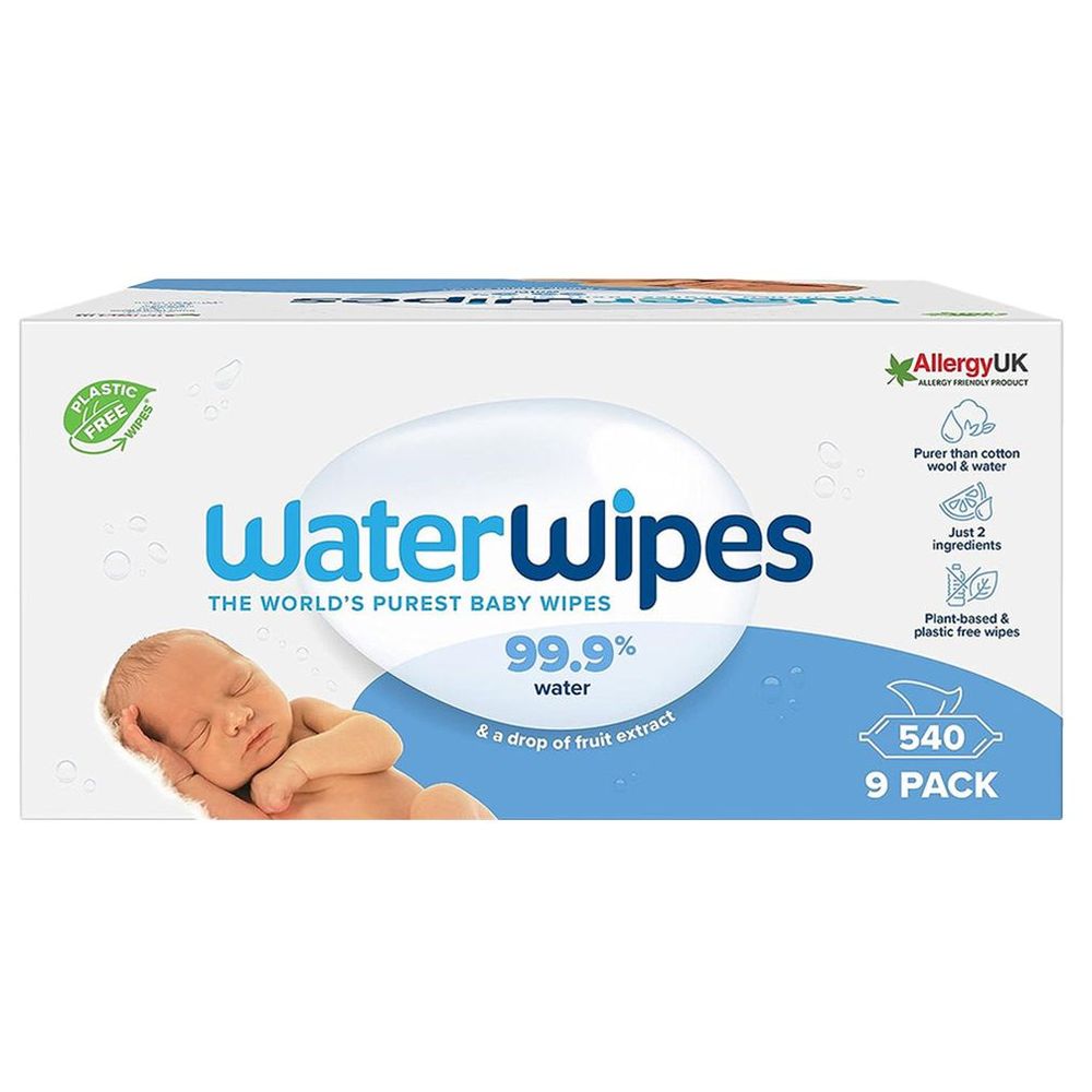 WaterWipes - Original Plastic Free Unscented Wet Wipes - 540pcs