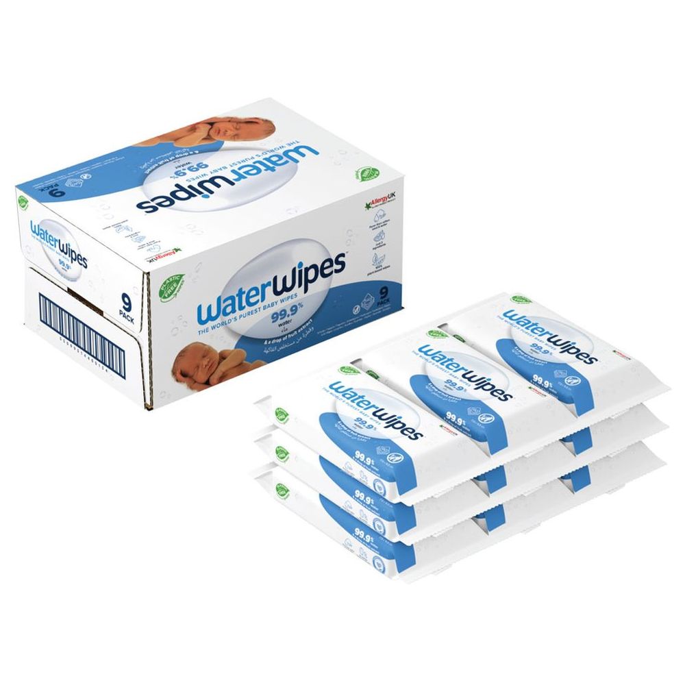 WaterWipes - Original Plastic Free Unscented Wet Wipes - 540pcs