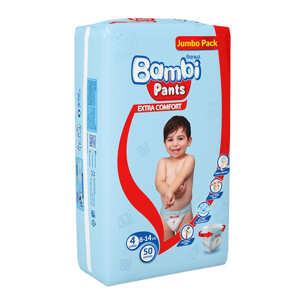 Sanita Bambi - Pants Jumbo Pack Size 4 Large 8-14KG 50 Count
