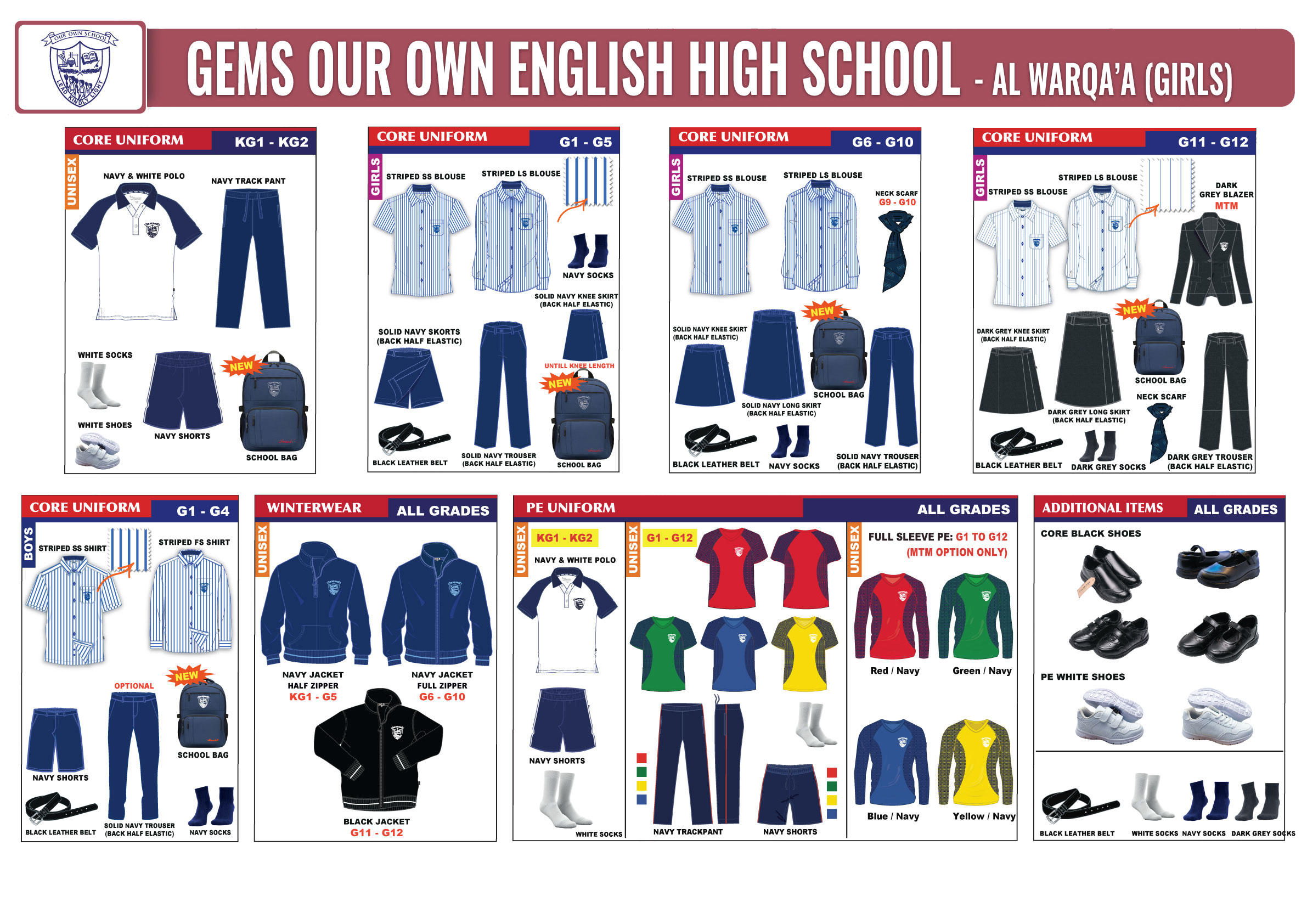 Girls - Winter Sport White Head Scarf - White - GEMS Our Own English High School - Dubai (Girls)
