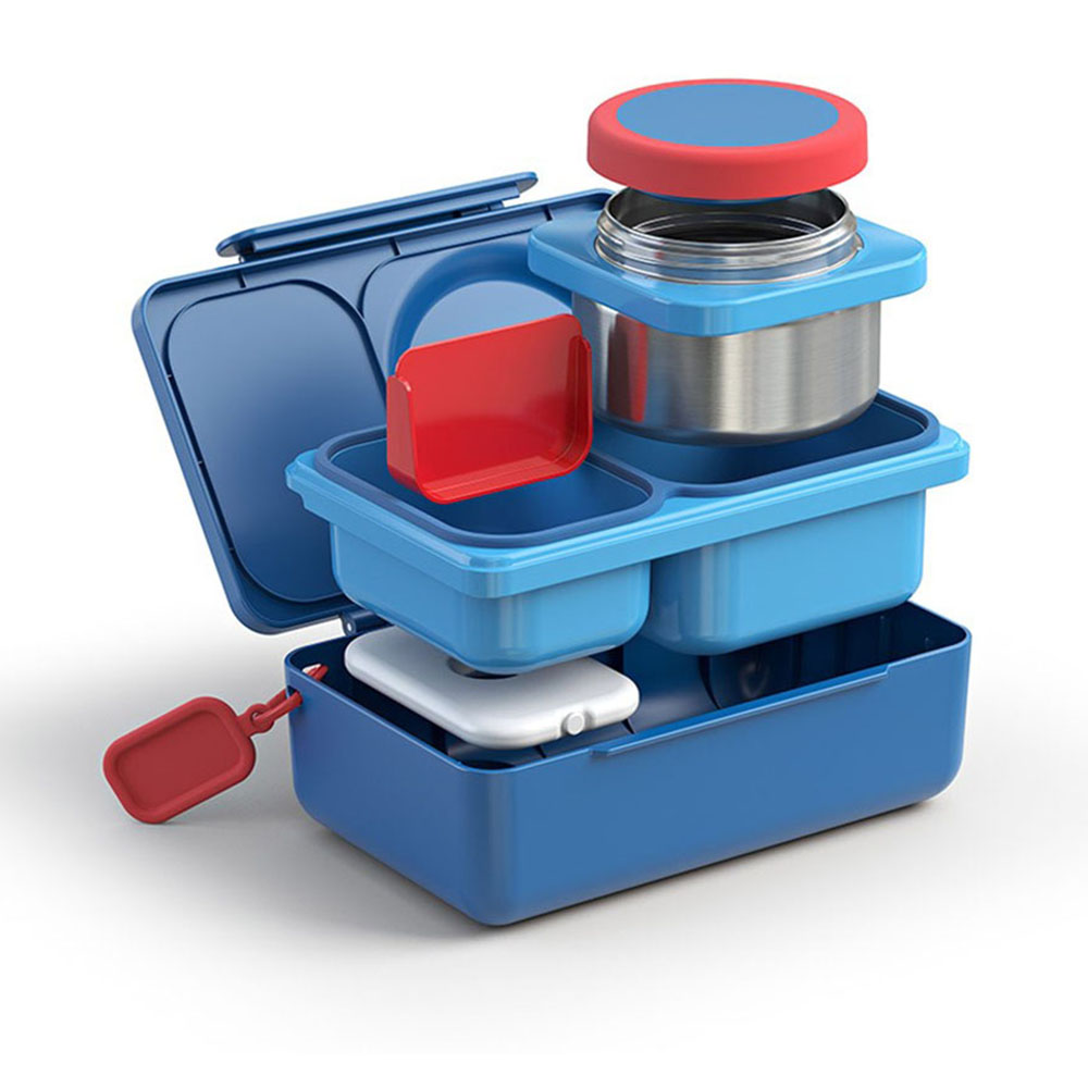 OmieBox - OmieLife Up Bento Box With Thermos And Ice Pack - Cosmic Blue