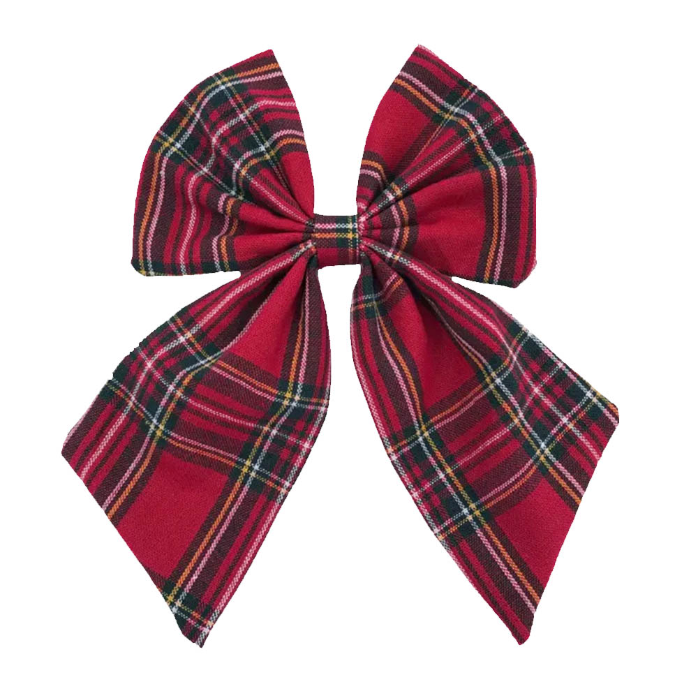 Maxims Tartan Plaid Cotton Hair Clip - Red