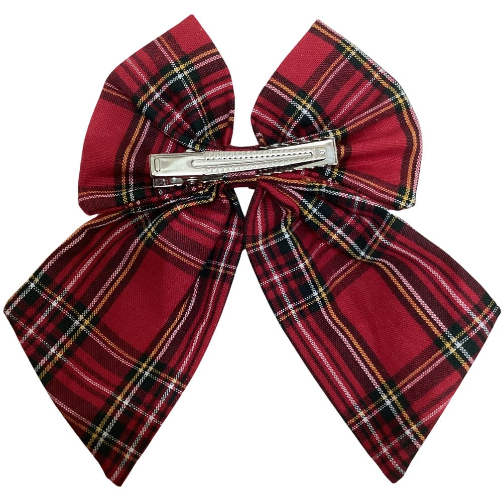 Maxims Tartan Plaid Cotton Hair Clip - Red