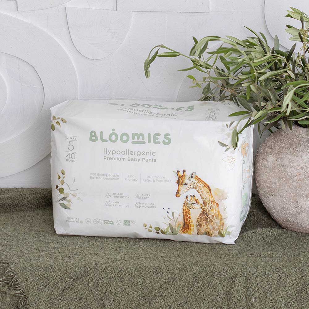 Bloomies - Bamboo Baby Pullup Pants - 12-17 kg - Size 5 - Pack of 3 - 120pcs