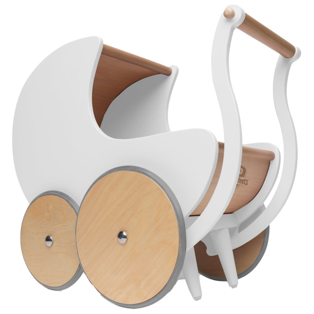 Kinderfeets - Wooden Pram & Walker - White