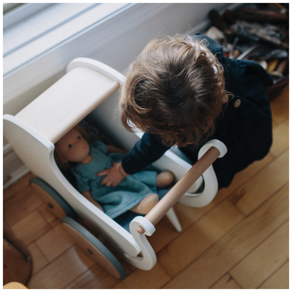Kinderfeets - Wooden Pram & Walker - White