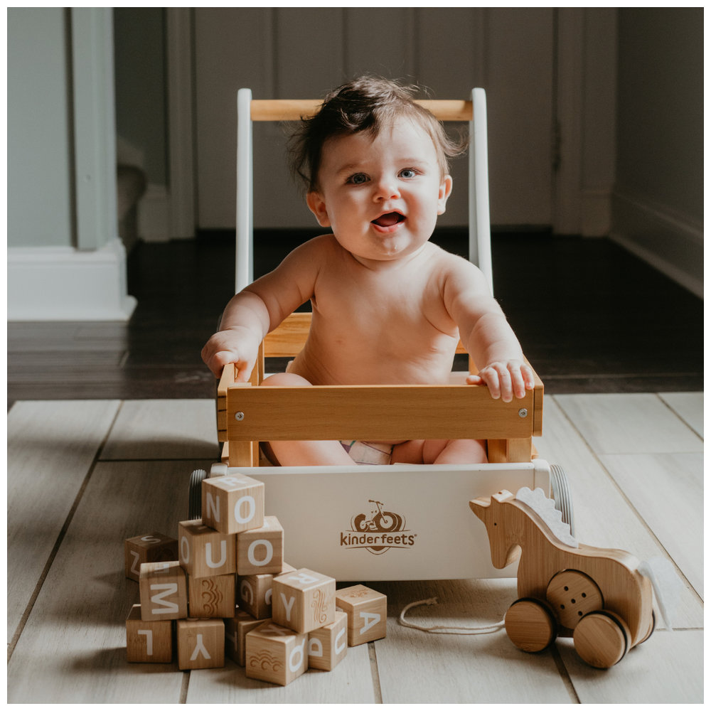 Kinderfeets - Wooden Toy Cargo Walker - White