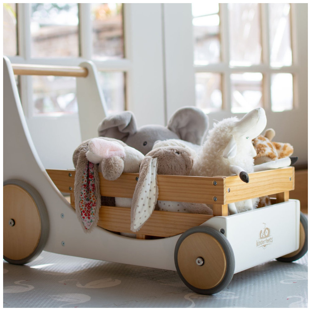 Kinderfeets - Wooden Toy Cargo Walker - White
