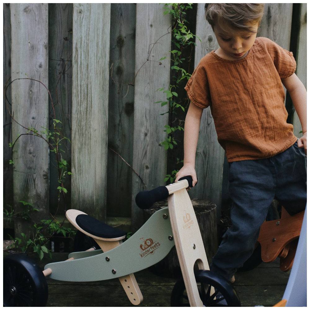 Kinderfeets - 2-in-1 Tiny Tot Tricycle & Bike - Silver Sage