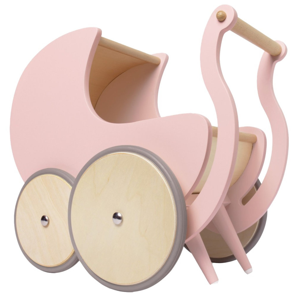 Kinderfeets - Wooden Pram & Walker - Rose