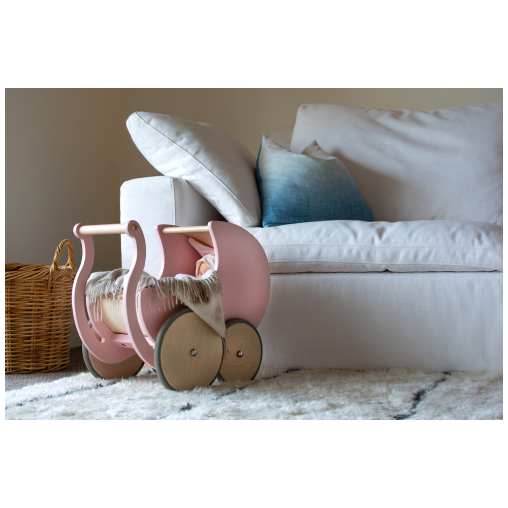 Kinderfeets - Wooden Pram & Walker - Rose