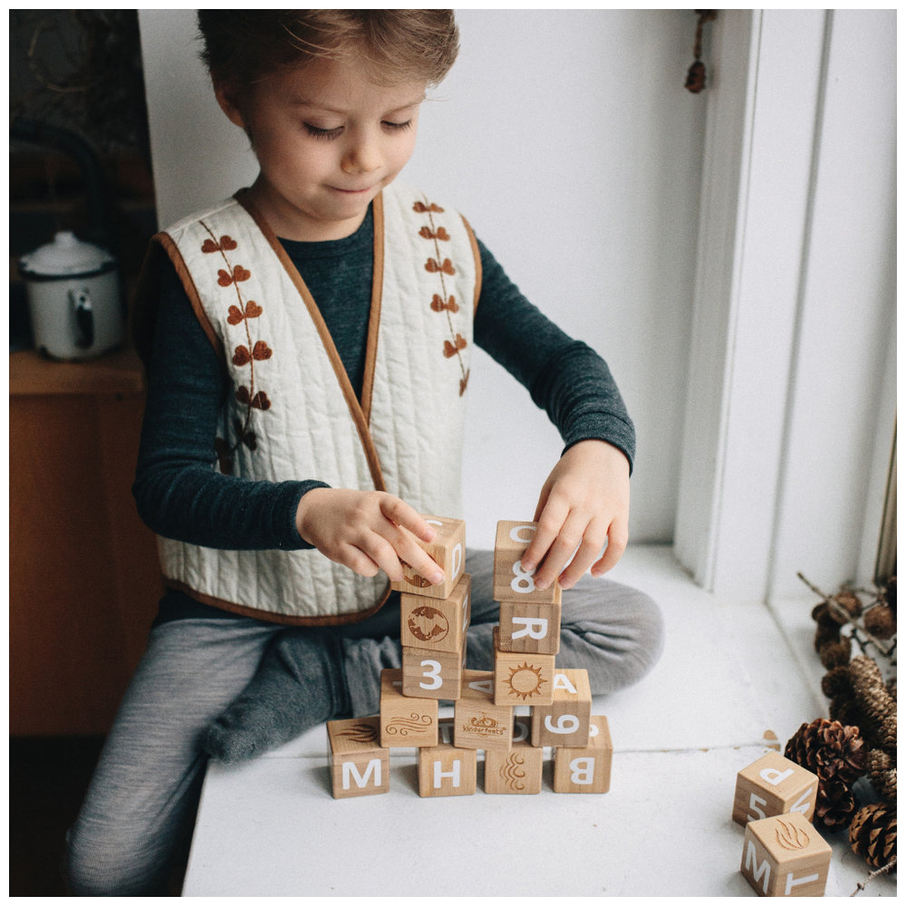 Kinderfeets - Abc Bamboo Blocks - Natural