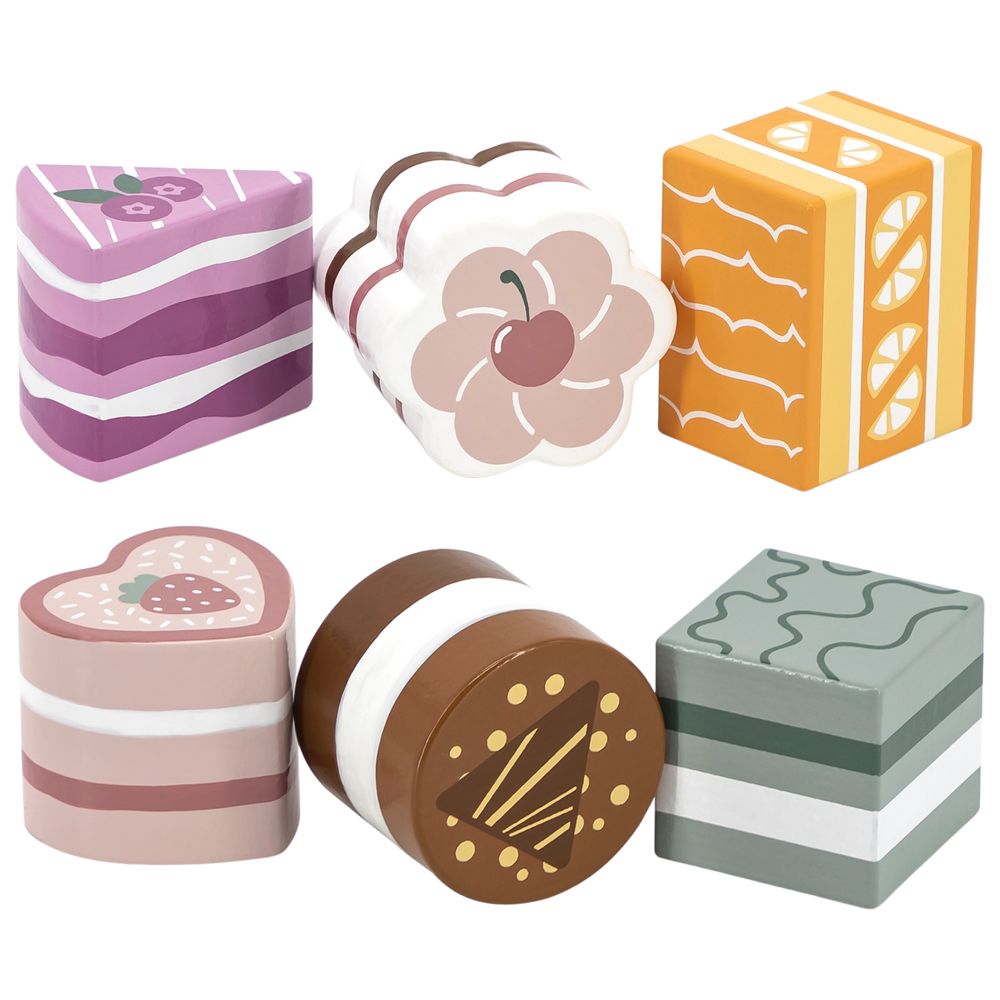 Viga - Wooden Polar Bear Cookies and Desserts Play Set - 6pcs