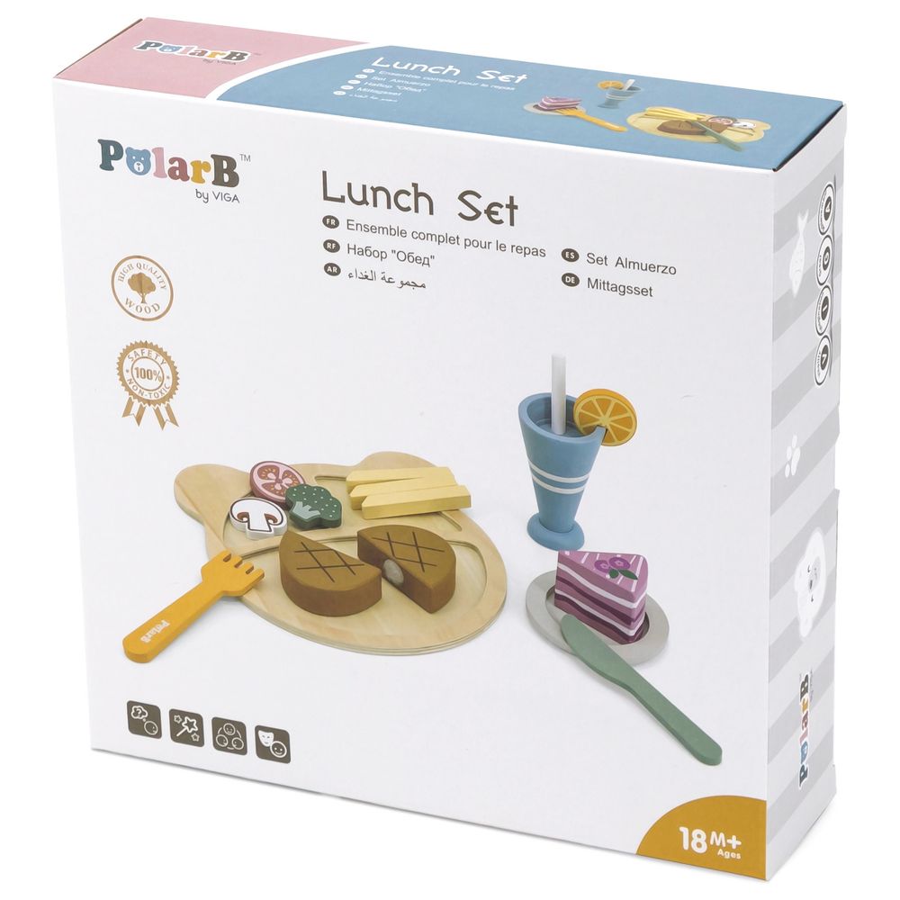 PolarB - Wooden Lunch Set Pretend Play Toy