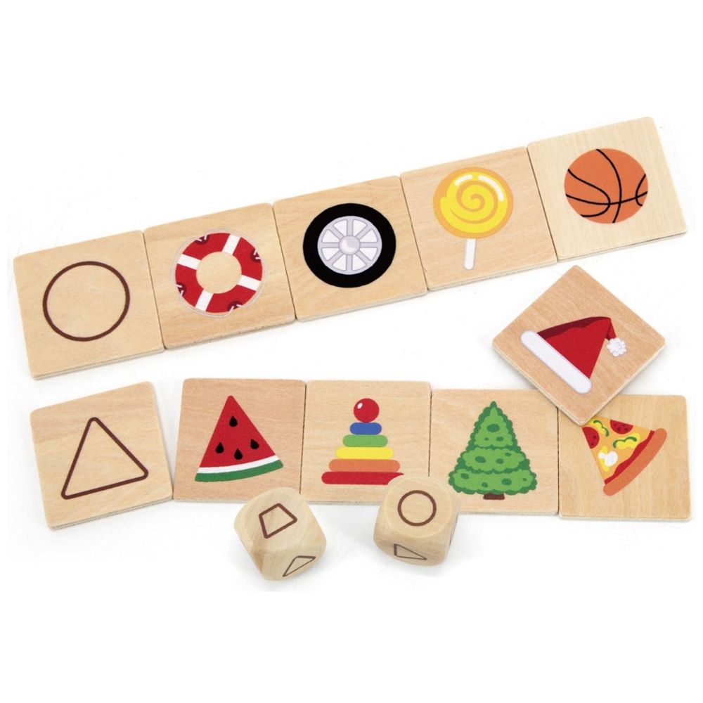 Viga - Learning Shapes Mix & Match Puzzle - 35pcs - Montessori Wooden Toy Non-Toxic Eco-friendly