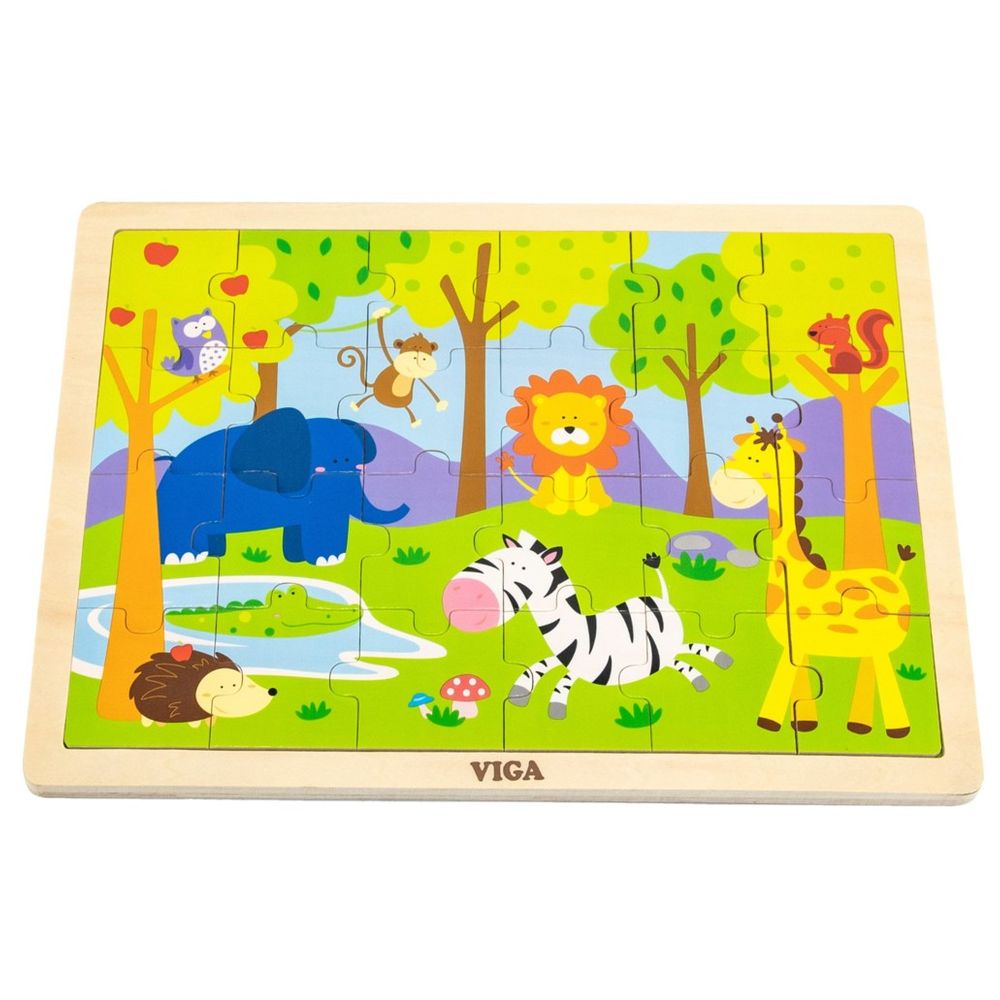 Viga - Safari Jigsaw Puzzle - 24pcs Wooden Toy