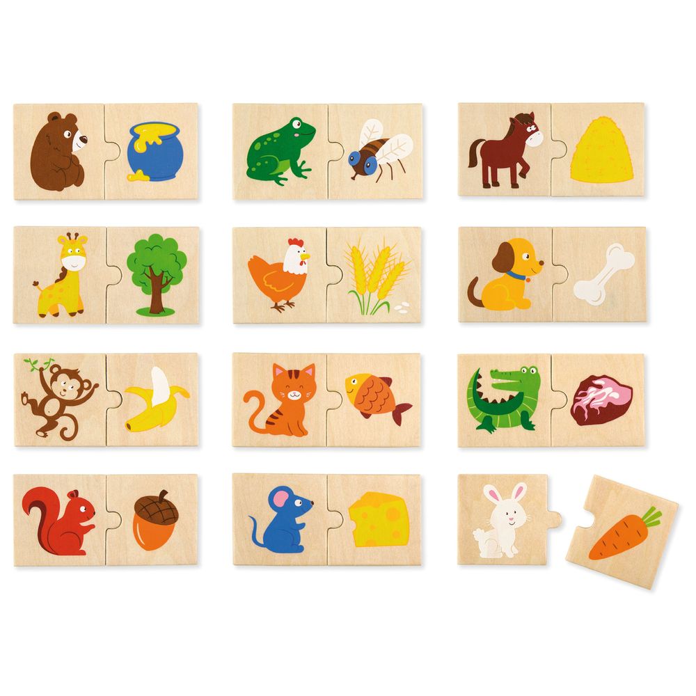 Viga - Animal Feeding Mix & Match Puzzle - 12pcs
