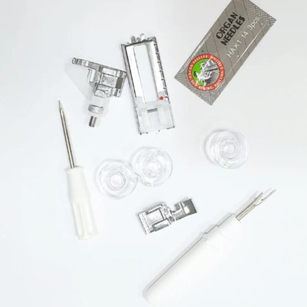 Janome Pink 12 Stitches Portable Sewing Machine - White