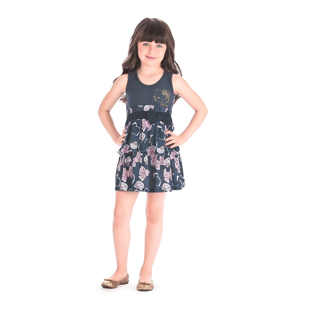 Hello Kitty By Pynkiss Milano Light Cotton Dress - Navy Blue