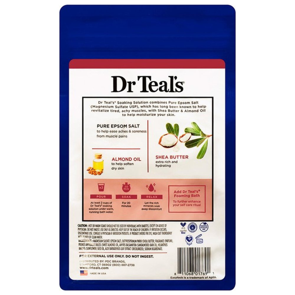 Dr Teal's - Epsom Bath Salt Shea Butter & Almond Oil 1.36kg