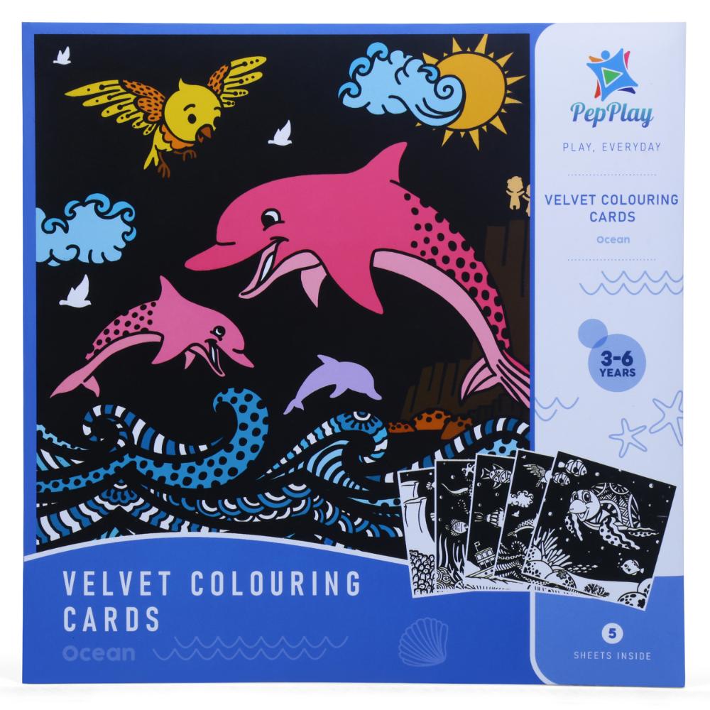 Pepplay - Ocean Velvet Colouring Cards - 5 Pcs