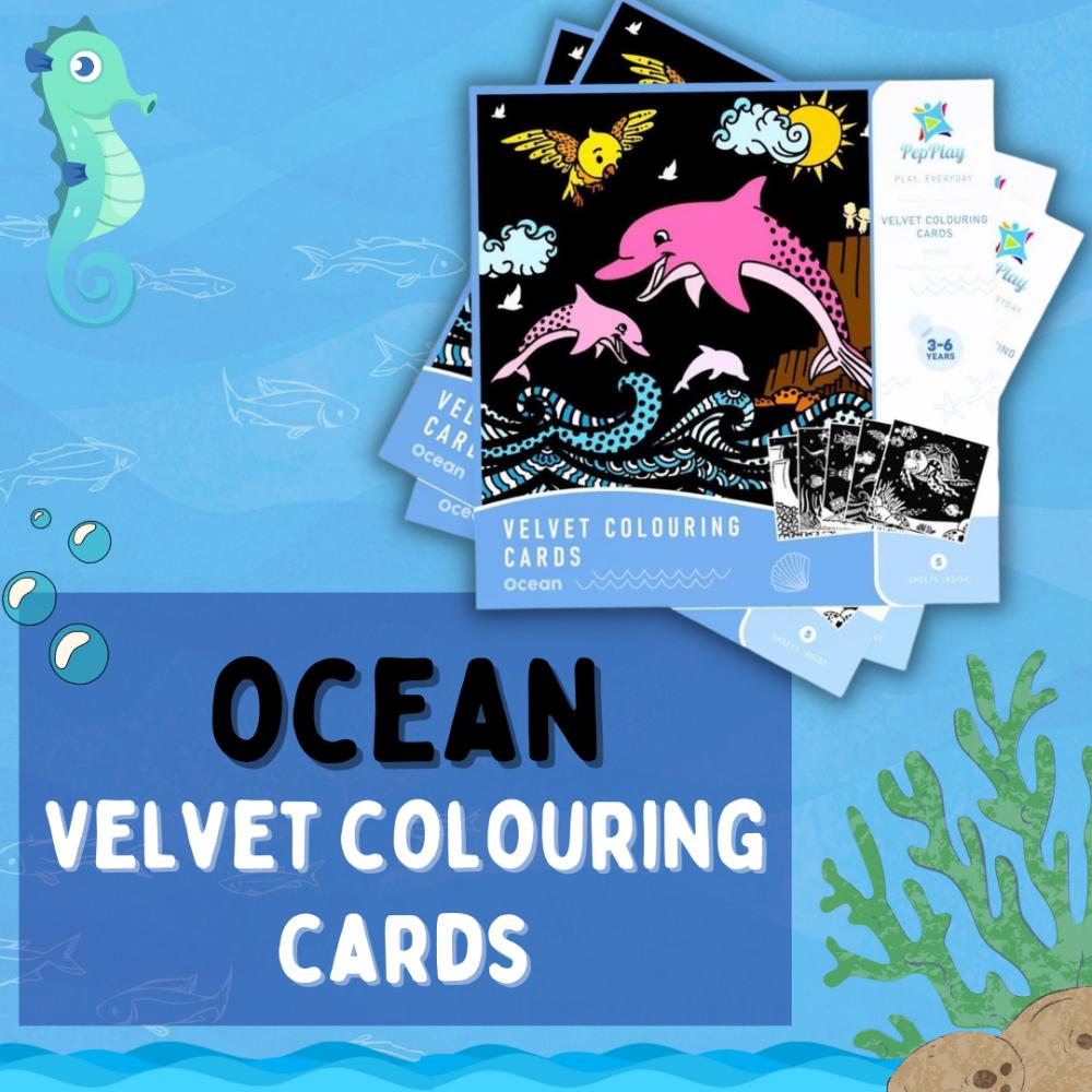 Pepplay - Ocean Velvet Colouring Cards - 5 Pcs