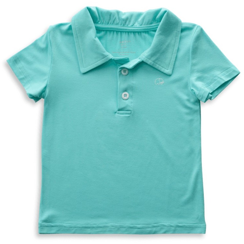 Anvi Baby - Personalized Boy's Short Sleeves Polo T-Shirt - Aqua Blue_3T