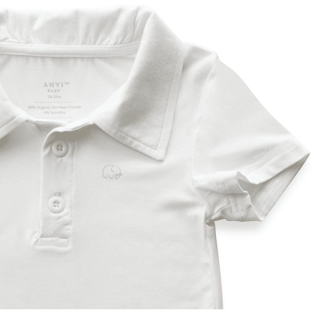 Anvi Baby - Personalized Short Sleeves Polo T-Shirt - White_4T