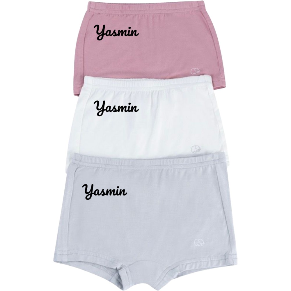 Anvi Baby - 3pc-Set - Personalized Girl's Organic Bamboo Briefs