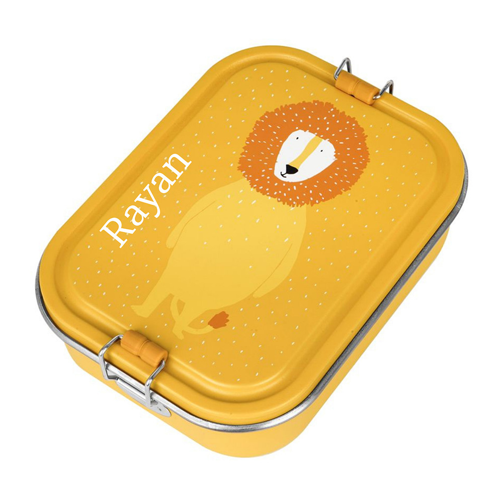 Trixie - Personalized 2-Compartment Stainless Steel Lunch Box - Mr. Lion