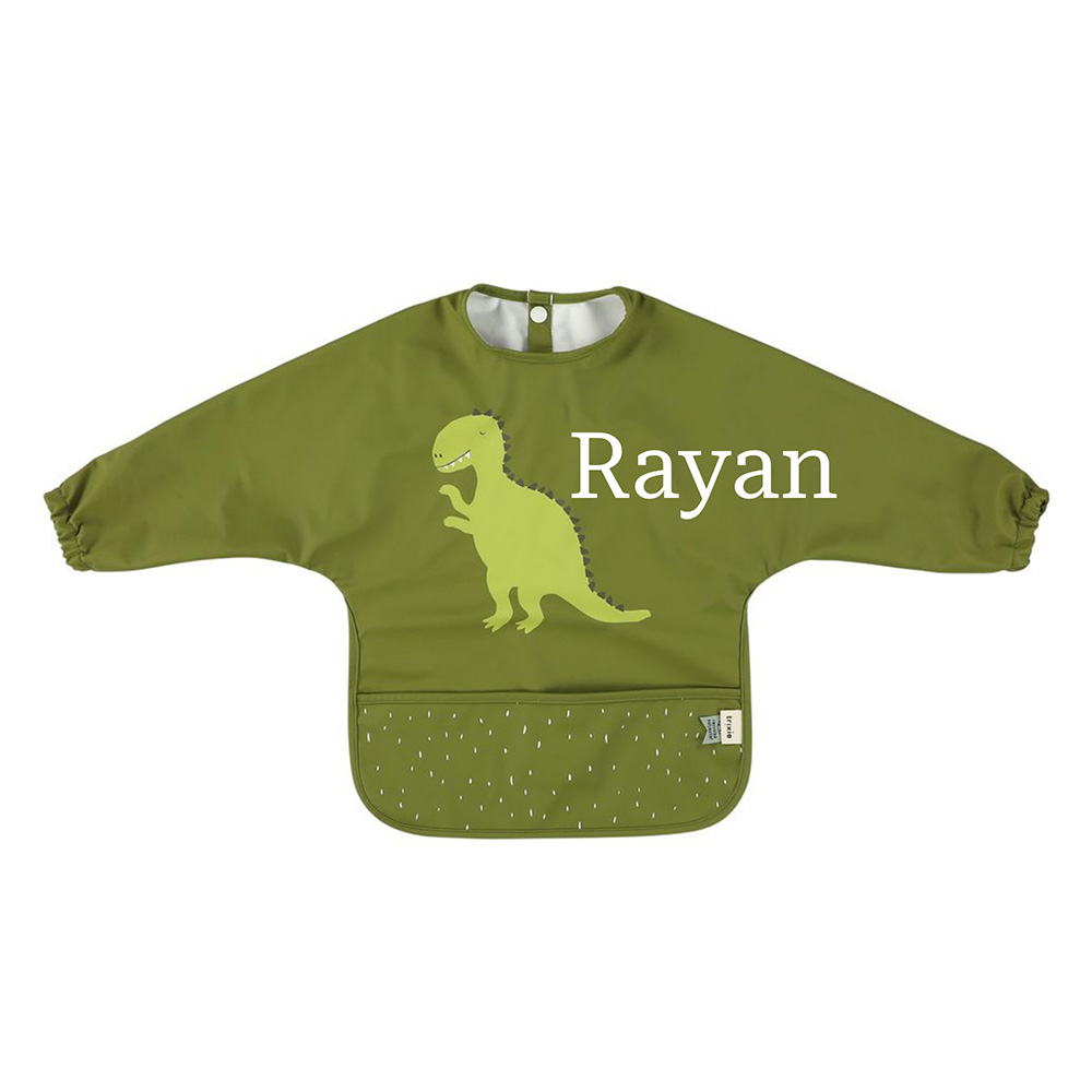 Trixie - Personalized Waterproof Long Sleeves Bib - Mr. Dino
