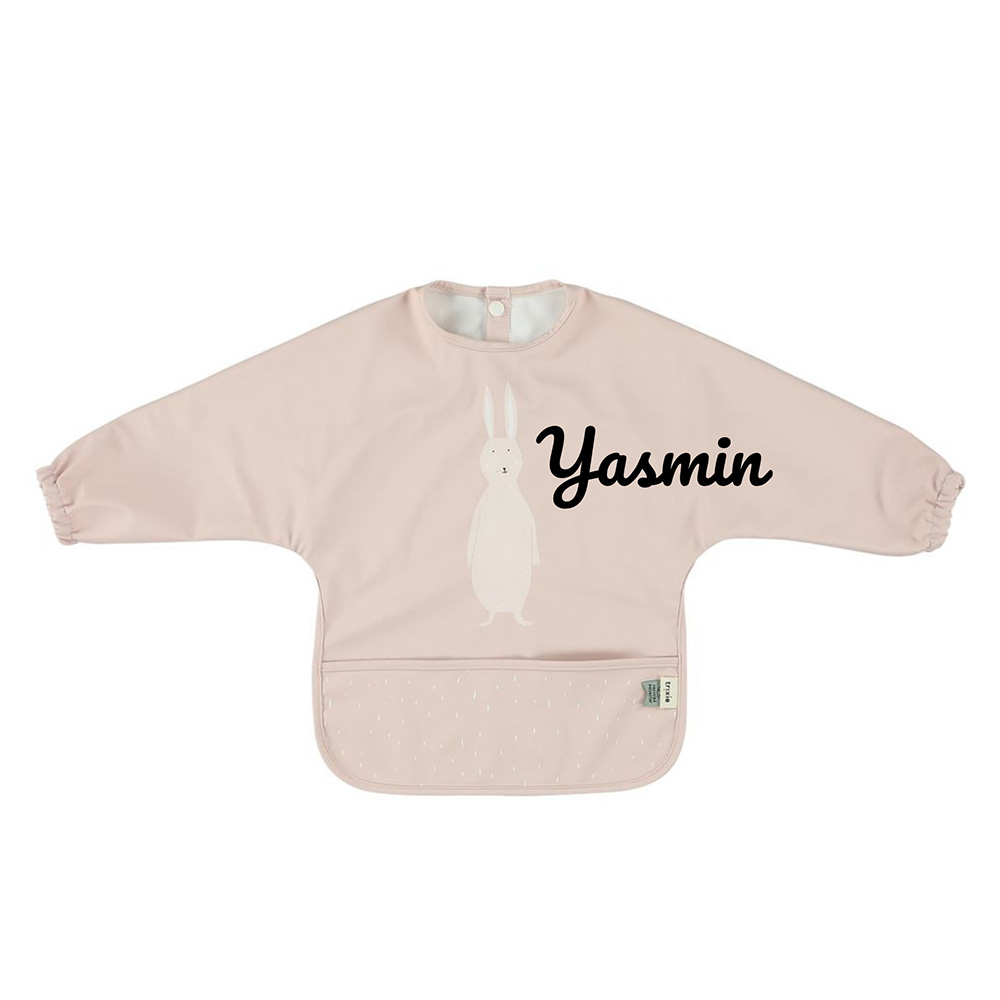 Trixie - Personalized Waterproof Long Sleeves Bib - Mrs. Rabbit