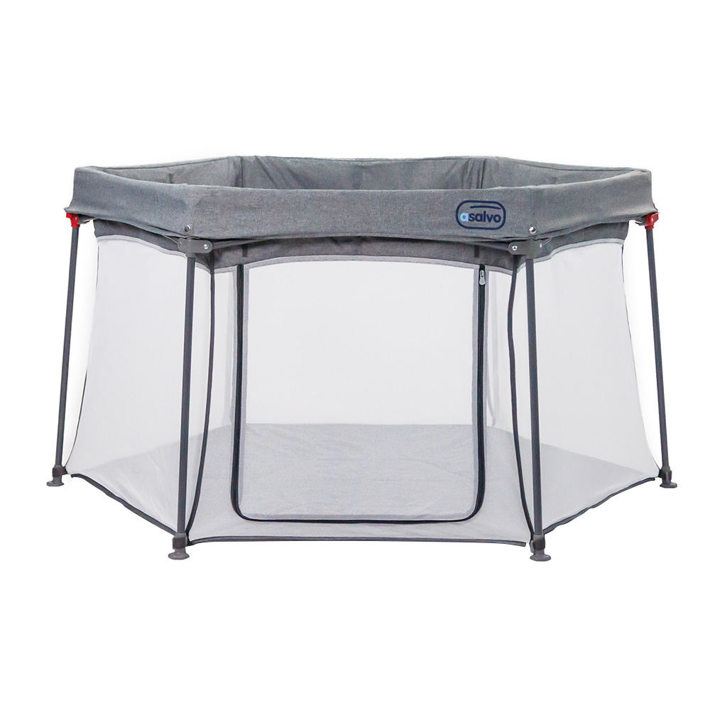 Asalvo - Personalized Luxembourg Hexagon Playpen - Grey