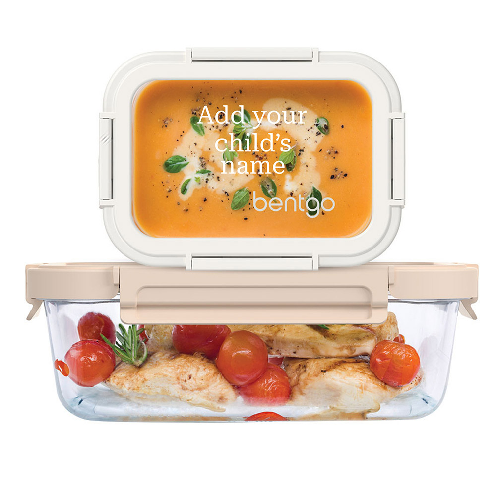 Bentgo - Personalized Leak-Proof Glass Food Storage - White Stone - 2 Pc Set