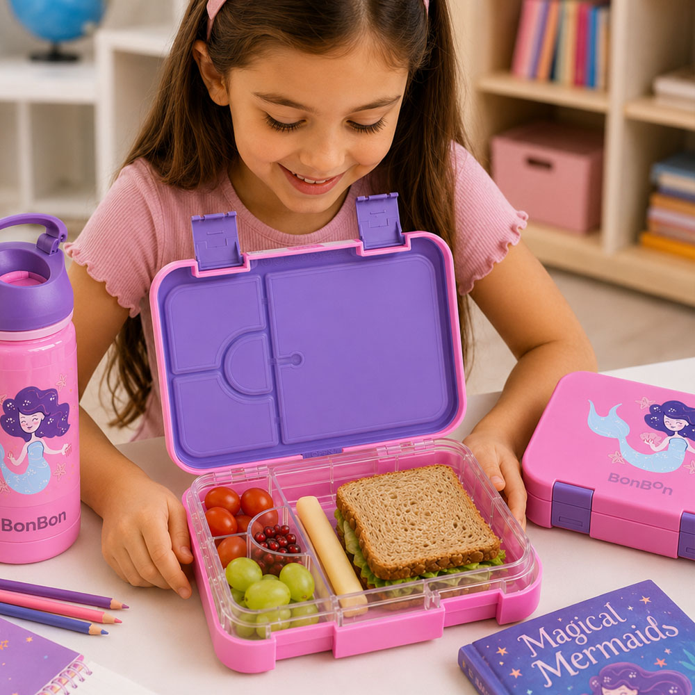 Bonbon - Personalized 4/6-Compartment Lunch Box - Mermaid