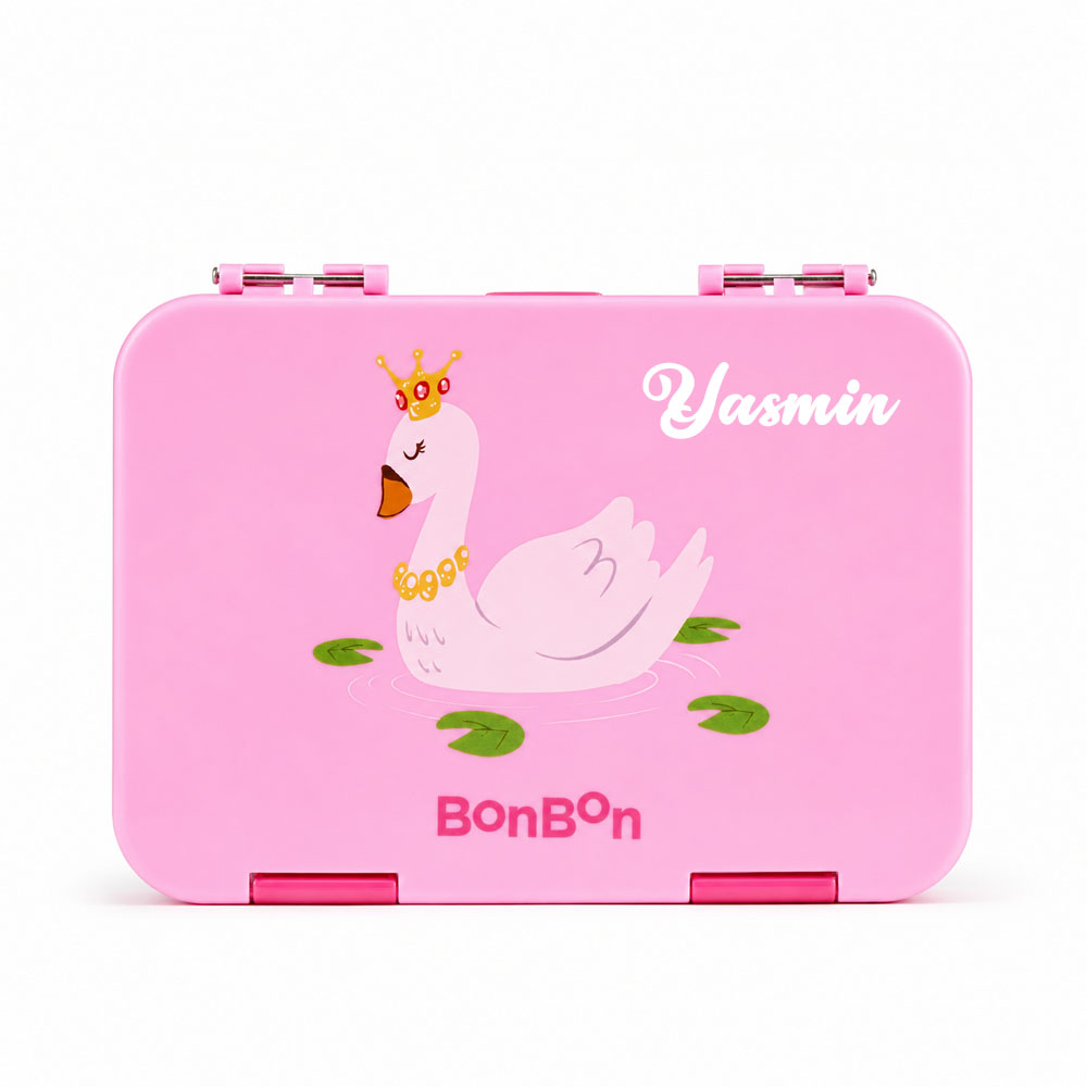 Bonbon - Personalized 4/6-Compartment Lunch Box - Swan