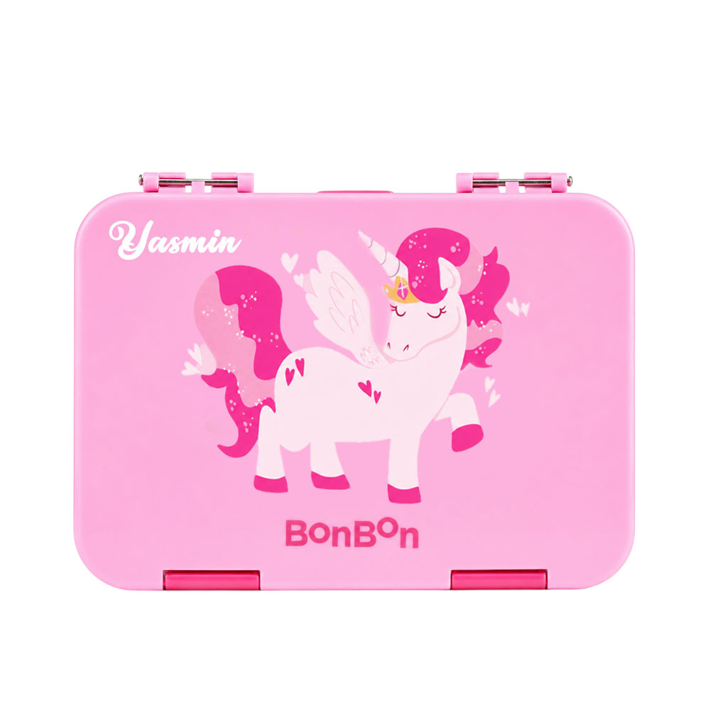 Bonbon - Personalized 4/6-Compartment Lunch Box - Unicorn