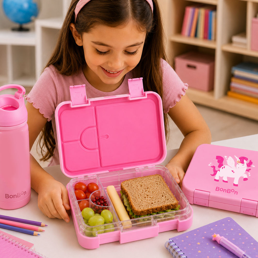 Bonbon - Personalized 4/6-Compartment Lunch Box - Unicorn