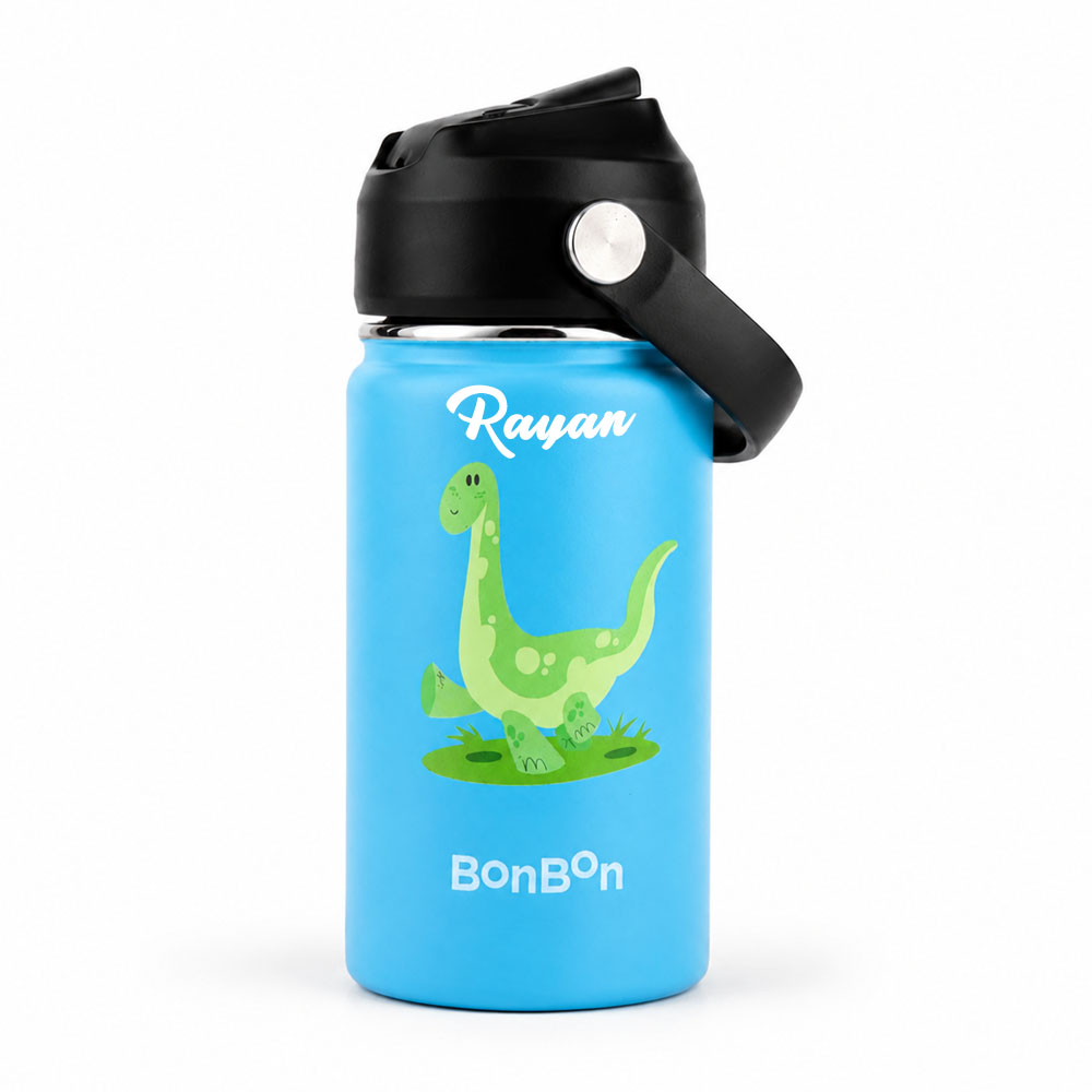 Bonbon - Personalized Stainless Steel Water Bottle - Dino - 350 ml