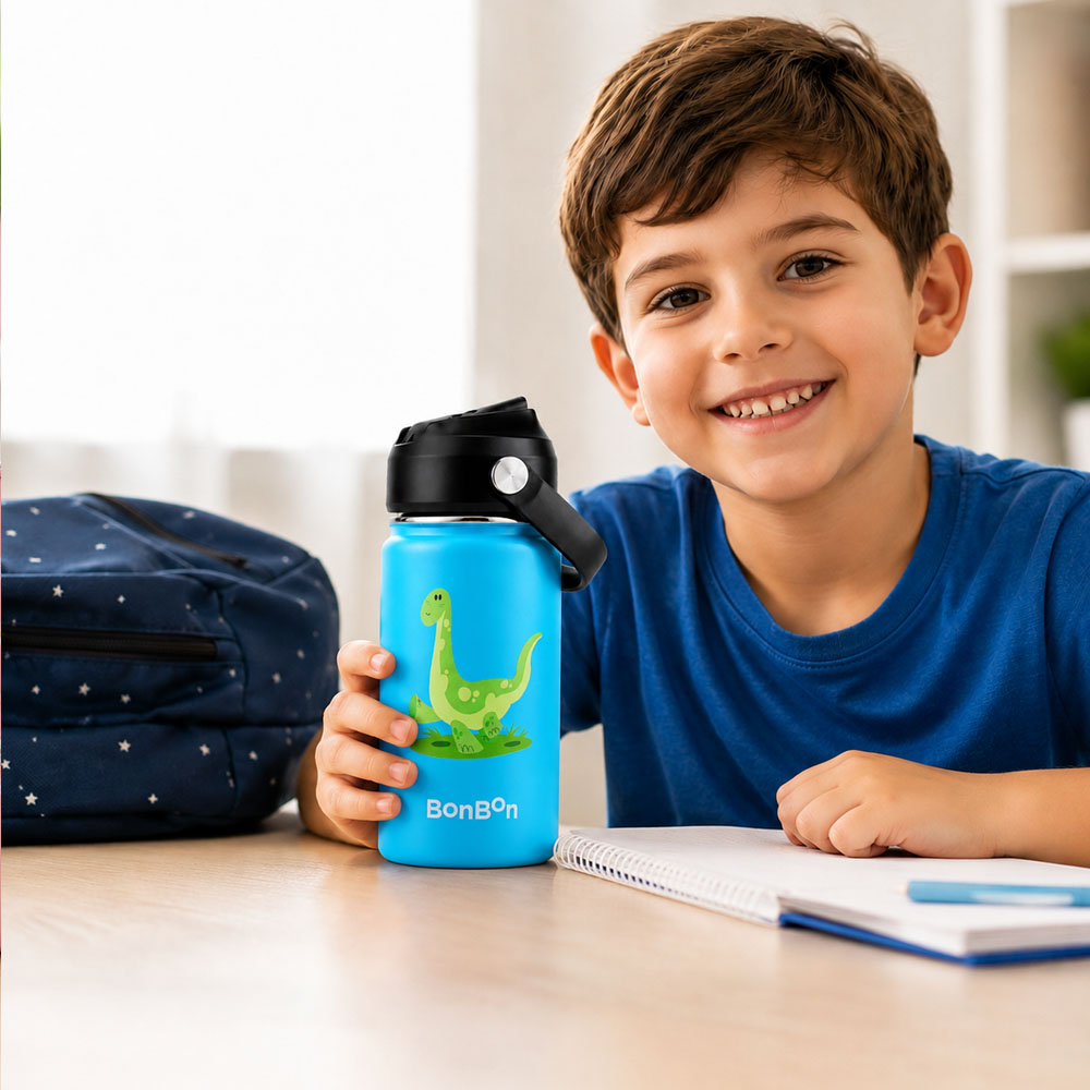 Bonbon - Personalized Stainless Steel Water Bottle - Dino - 350 ml
