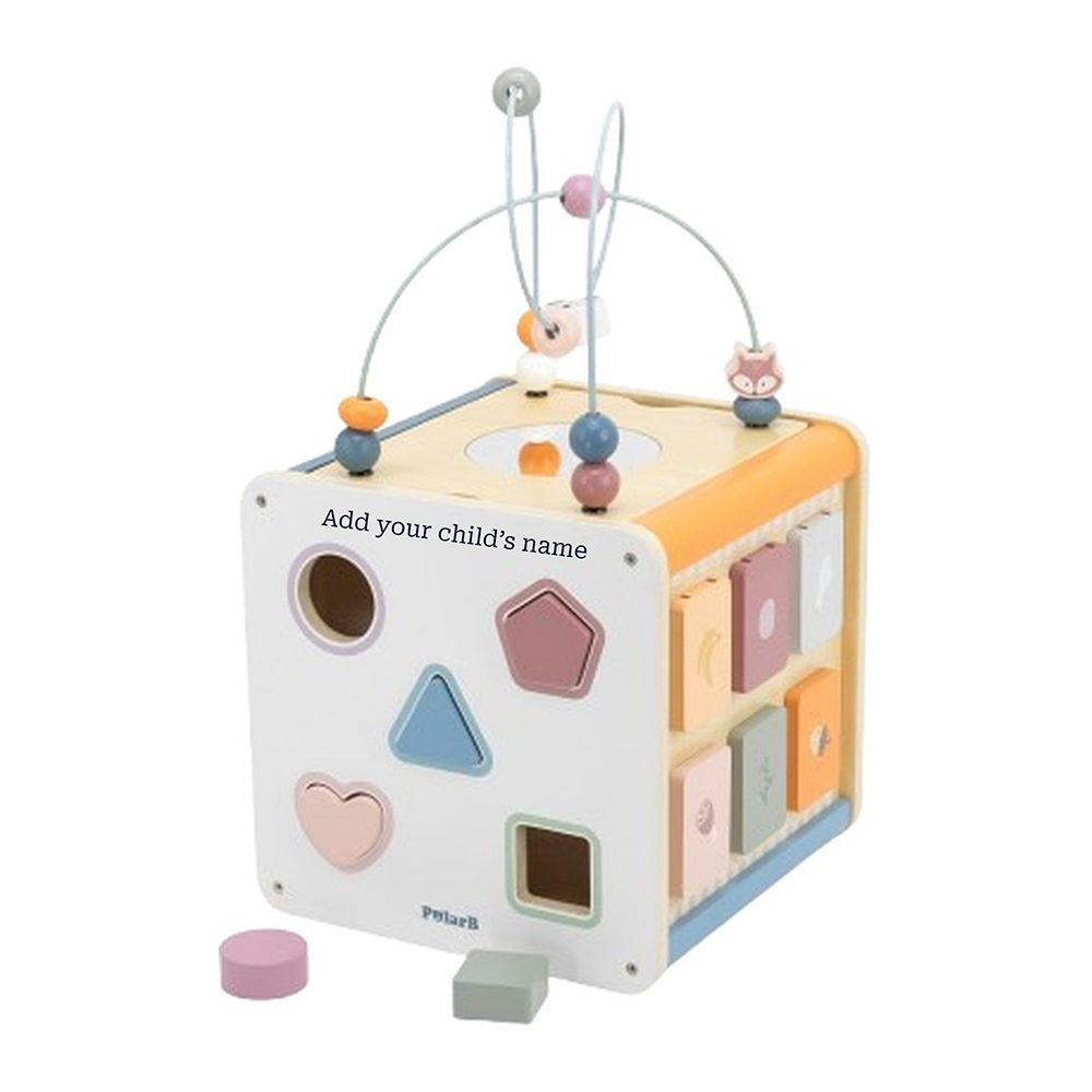 PolarB - Personalized 8-In-1 Wooden Activity Cube
