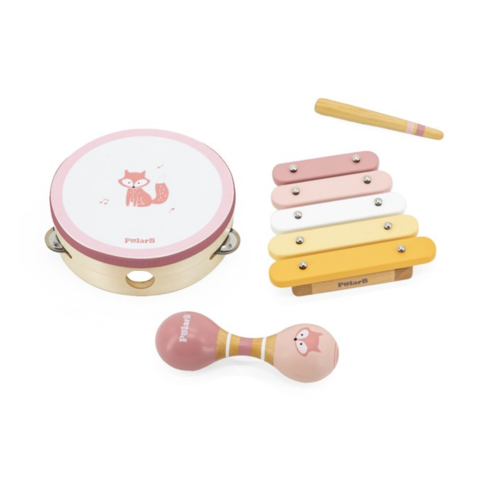 PolarB - Personalized Fox Wooden Music Set - 4 Pc Set