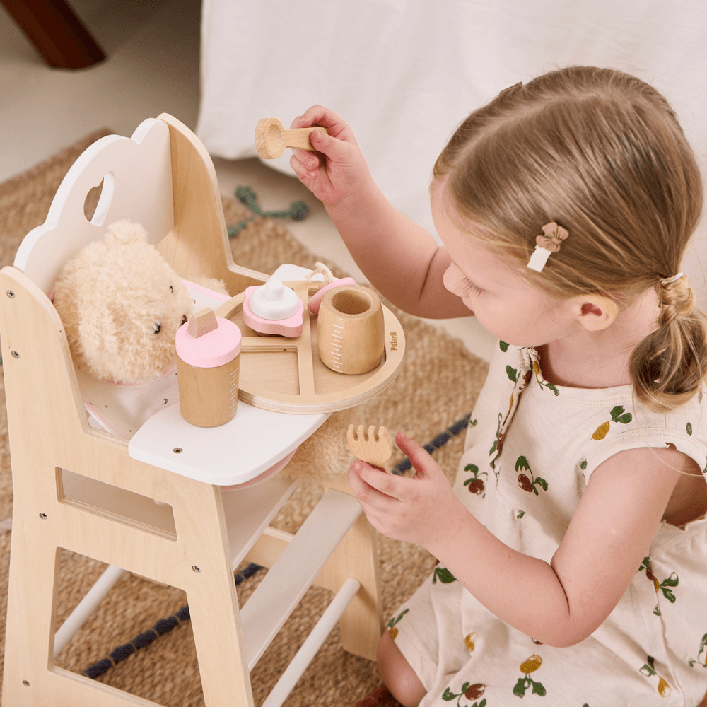 PolarB - Personalized Wooden Baby Doll Feeding Set - 8 Pc Set