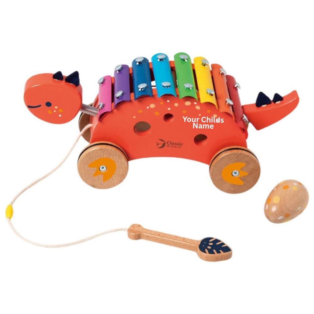 Classic World - Personalized 2-In-1 Dinosaur Xylophone And Pull Toy