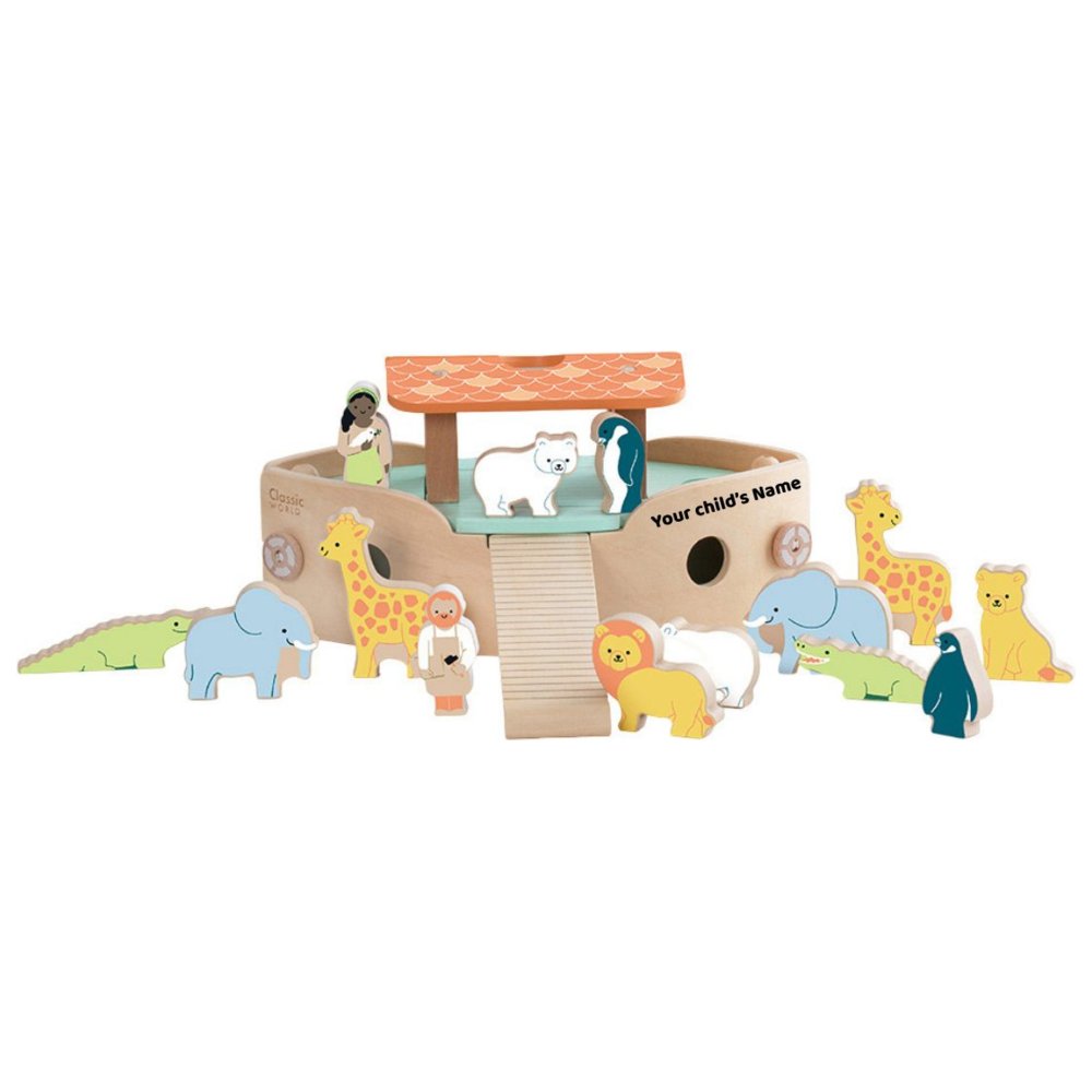 Classic World - Personalized Wooden Making Noah's Ark Balancing Game - 16 Pc Set