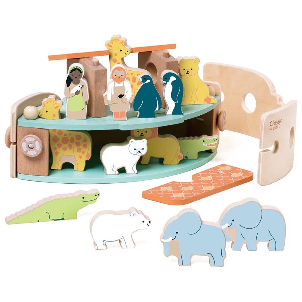 Classic World - Personalized Wooden Making Noah's Ark Balancing Game - 16 Pc Set
