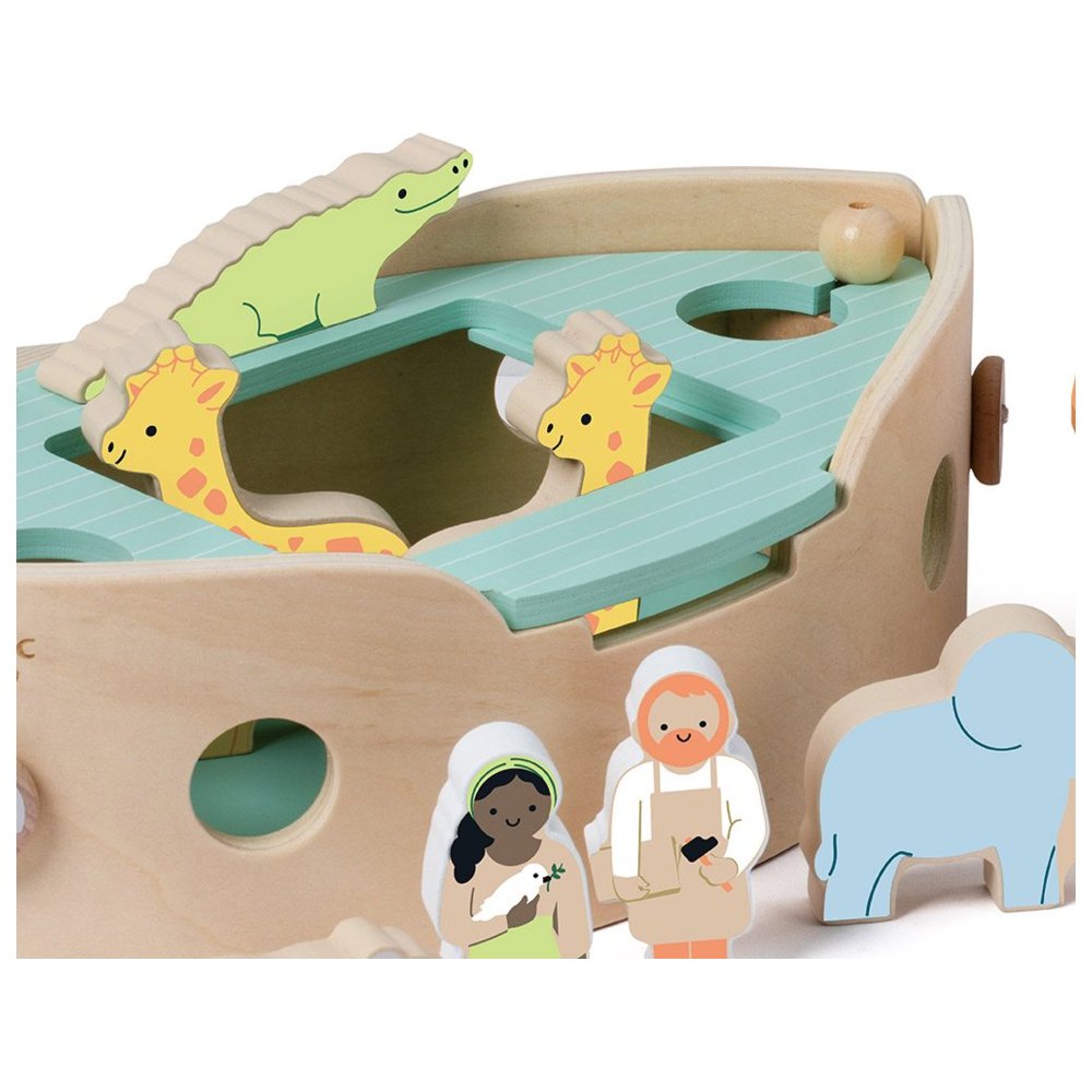 Classic World - Personalized Wooden Making Noah's Ark Balancing Game - 16 Pc Set