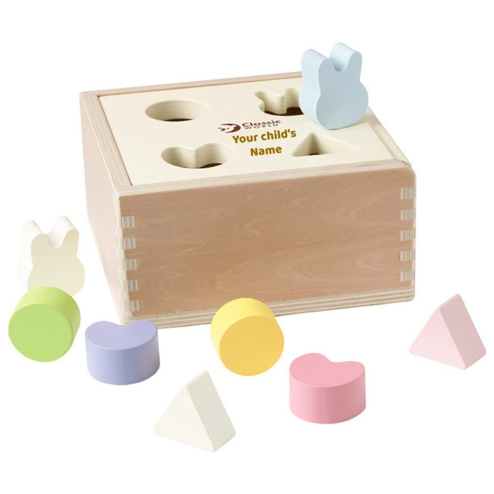 Classic World - Personalized Wooden Mara Shape Sorter - 10 Pc Set