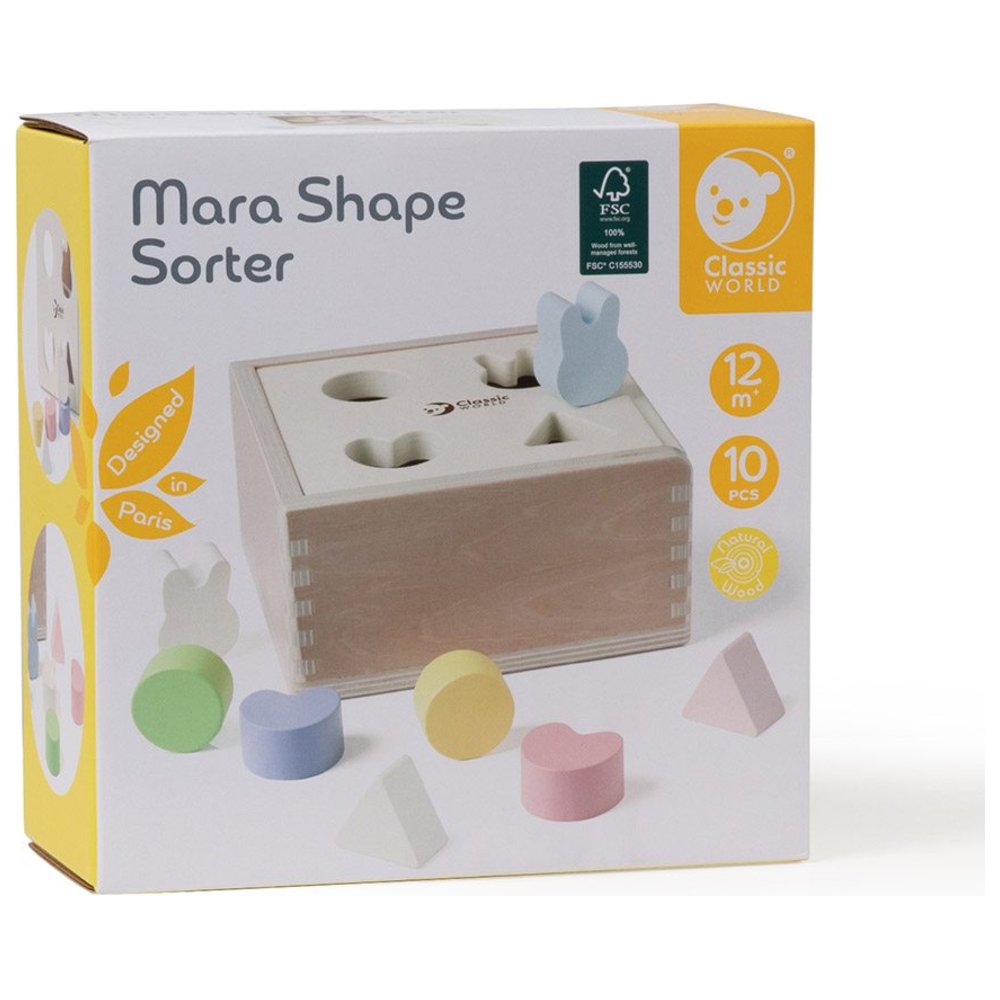 Classic World - Personalized Wooden Mara Shape Sorter - 10 Pc Set