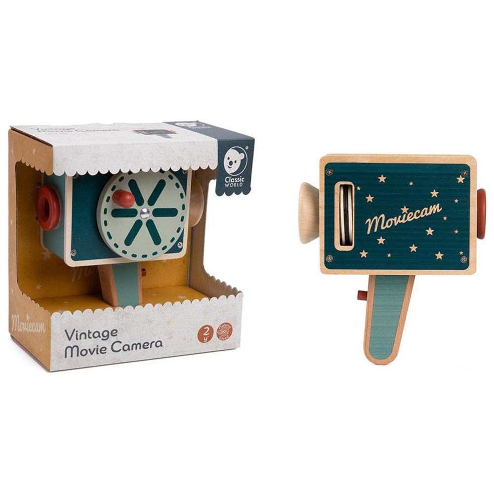Classic World - Personalized Wooden Vintage Movie Camera